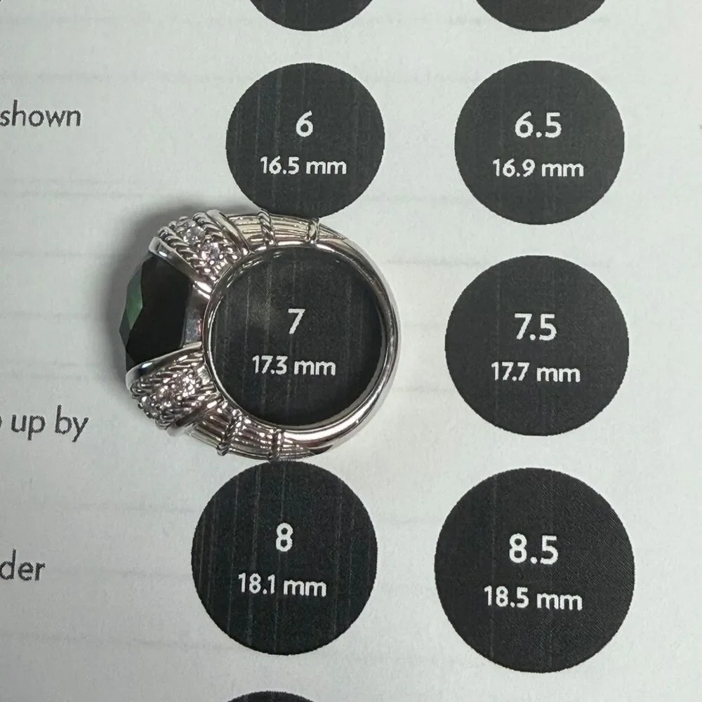 Judith Ripka 925 Sterling Silver Smoky Quartz CZ Ring Size 7 10g Designer